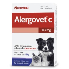 Alergovet C 0,7mg Antialérgico com 10 Comprimidos